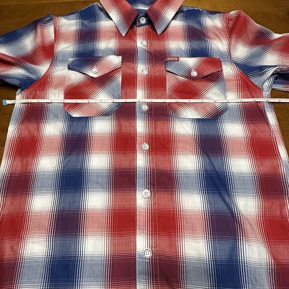 Dixxon Flannel Co All-Star Bamboo Short Sleeve Men’s Small Red White Blue Plaid - Picture 9 of 16